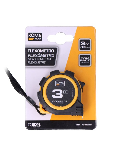 Flexómetro 3m x 16mm abs compact koma tools