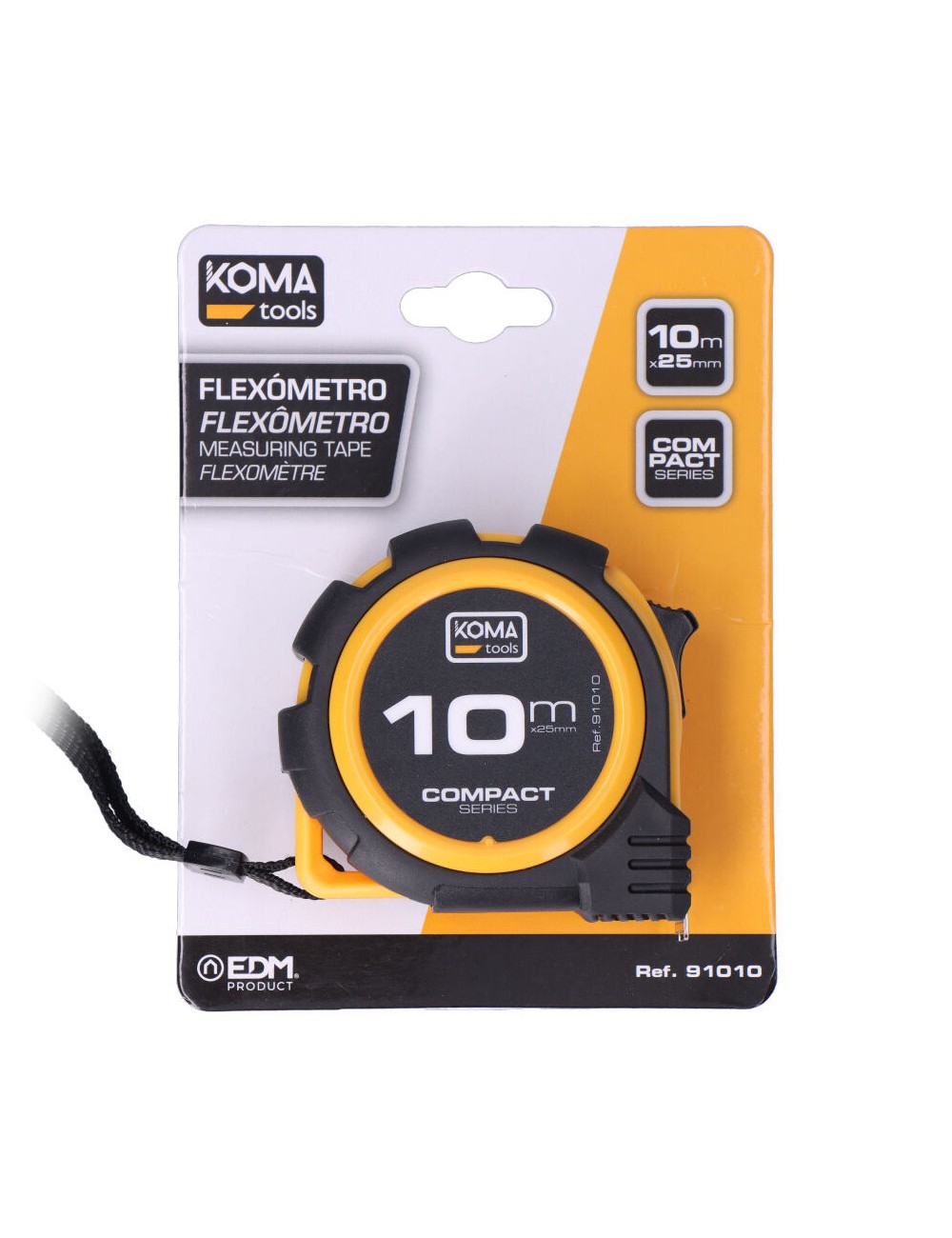 Flexómetro 10m x 25mm abs compact koma tools