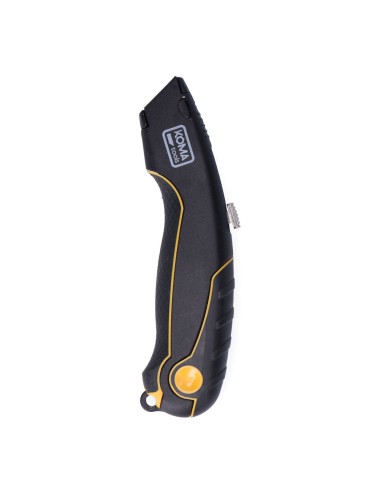 Cúter con cuchilla retráctil + 5 cuchillas trapezoidal.