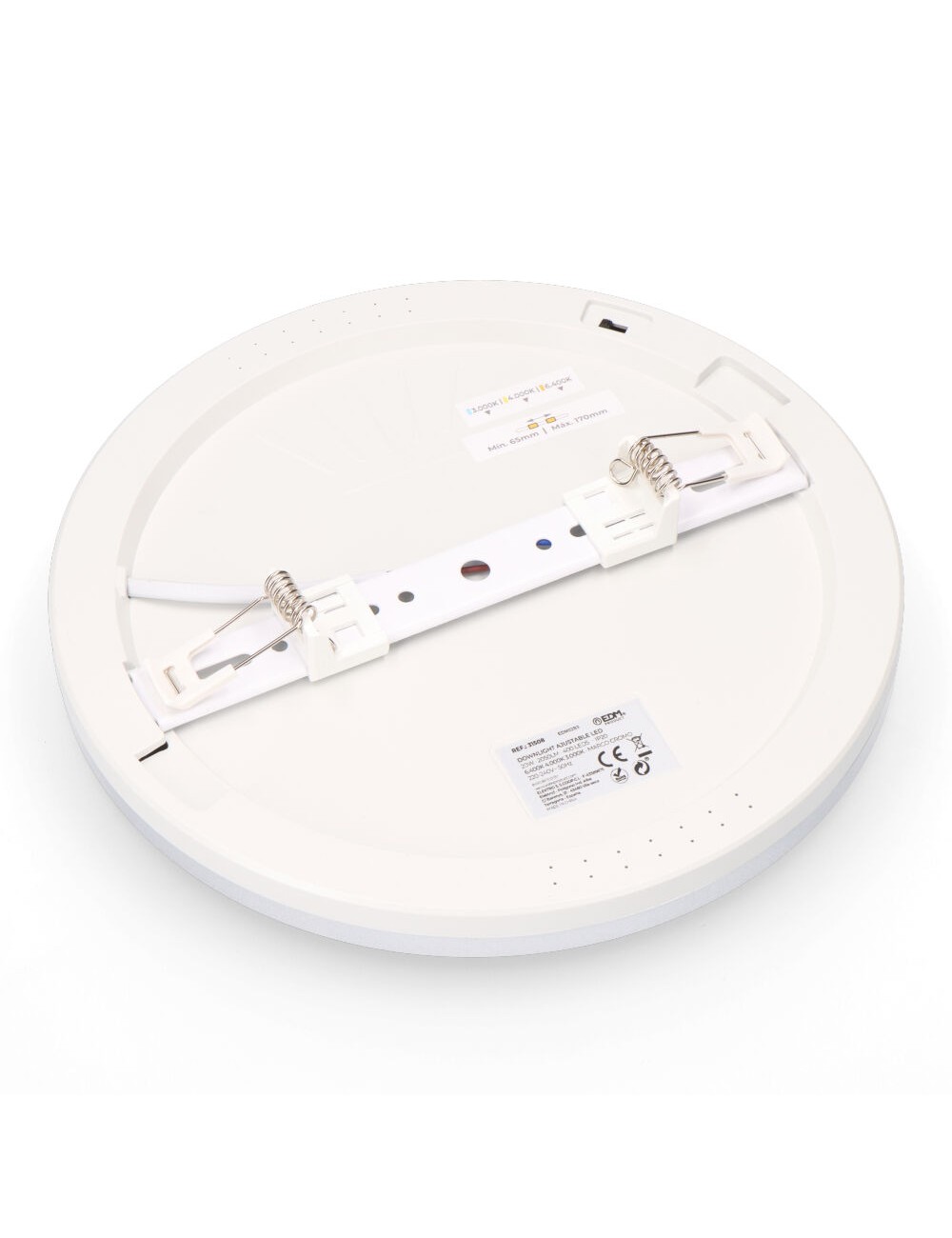 Downlight ajustable led superficie/empotrar 20 w 2050 lm, marco cromo, 3cct, ø22,5cm