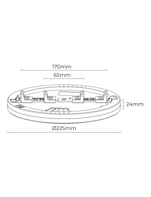 Downlight ajustable led superficie/empotrar 20 w 2050 lm, marco cromo, 3cct, ø22,5cm