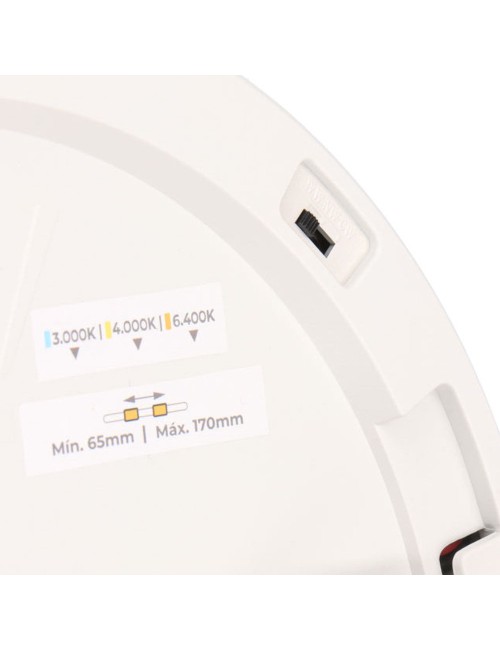 Downlight ajustable led superficie/empotrar 20 w 2050 lm, marco blanco, 3cct, ø22,5 cm