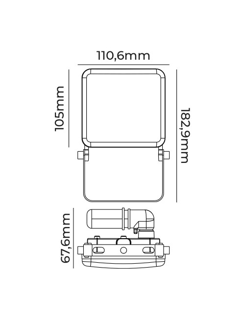 Foco proyector led frameless 20 w 1560 lm 6000 k luz fria 11 x 10,5 cm