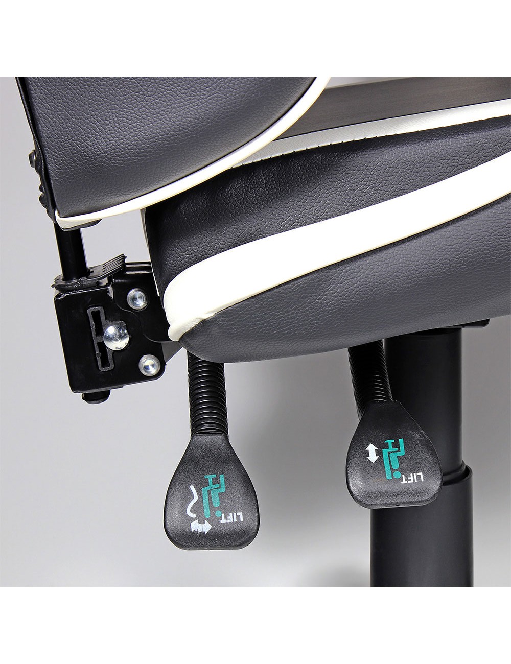 Silla gaming ergonómica negra y blanca