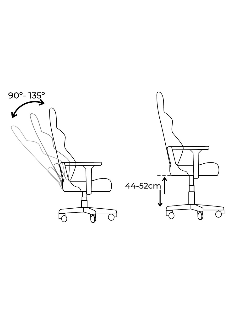 Silla gaming ergonómica negra y blanca