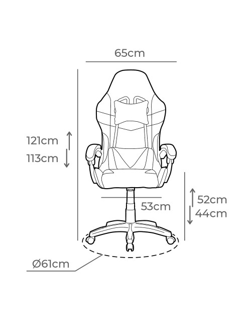Silla gaming ergonómica negra y blanca