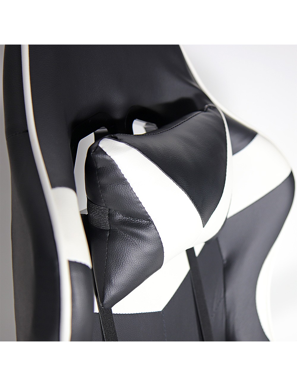 Silla gaming ergonómica negra y blanca