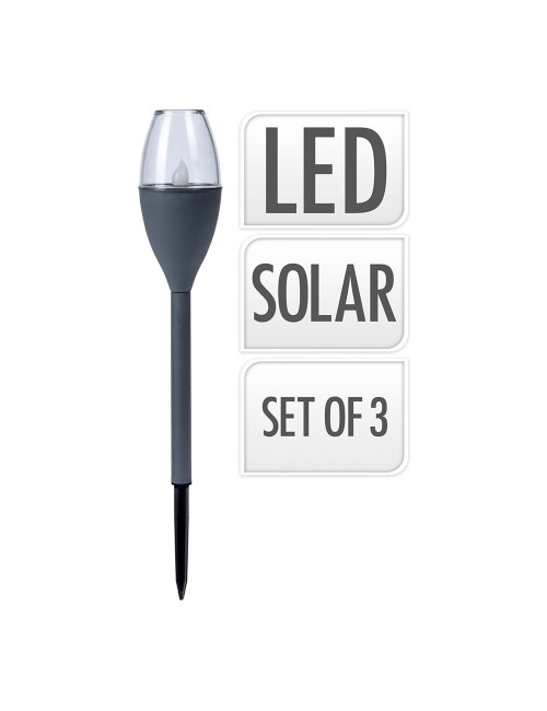 Lamparas solares color gris, 3 unidades