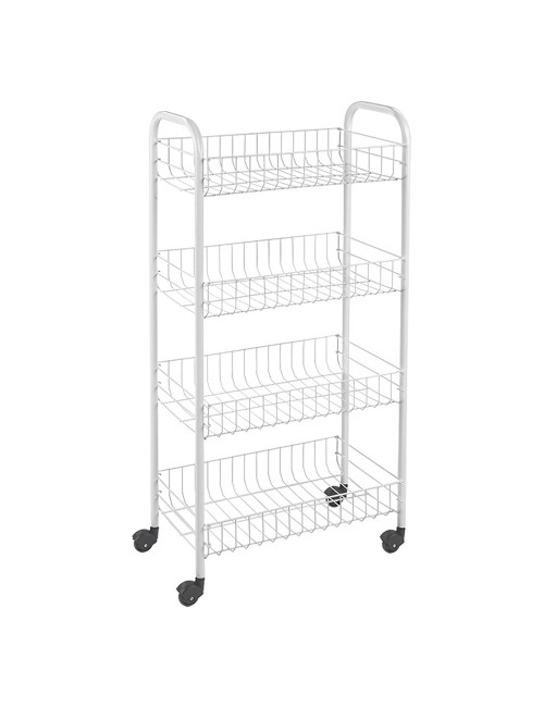 Carrito multiuso 4 estantes blanco 41 x 23 x 84 cm