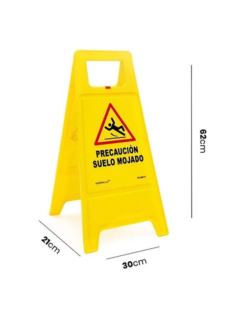 Panel amarillo precaucion suelo mojado 62cm al. normaluz