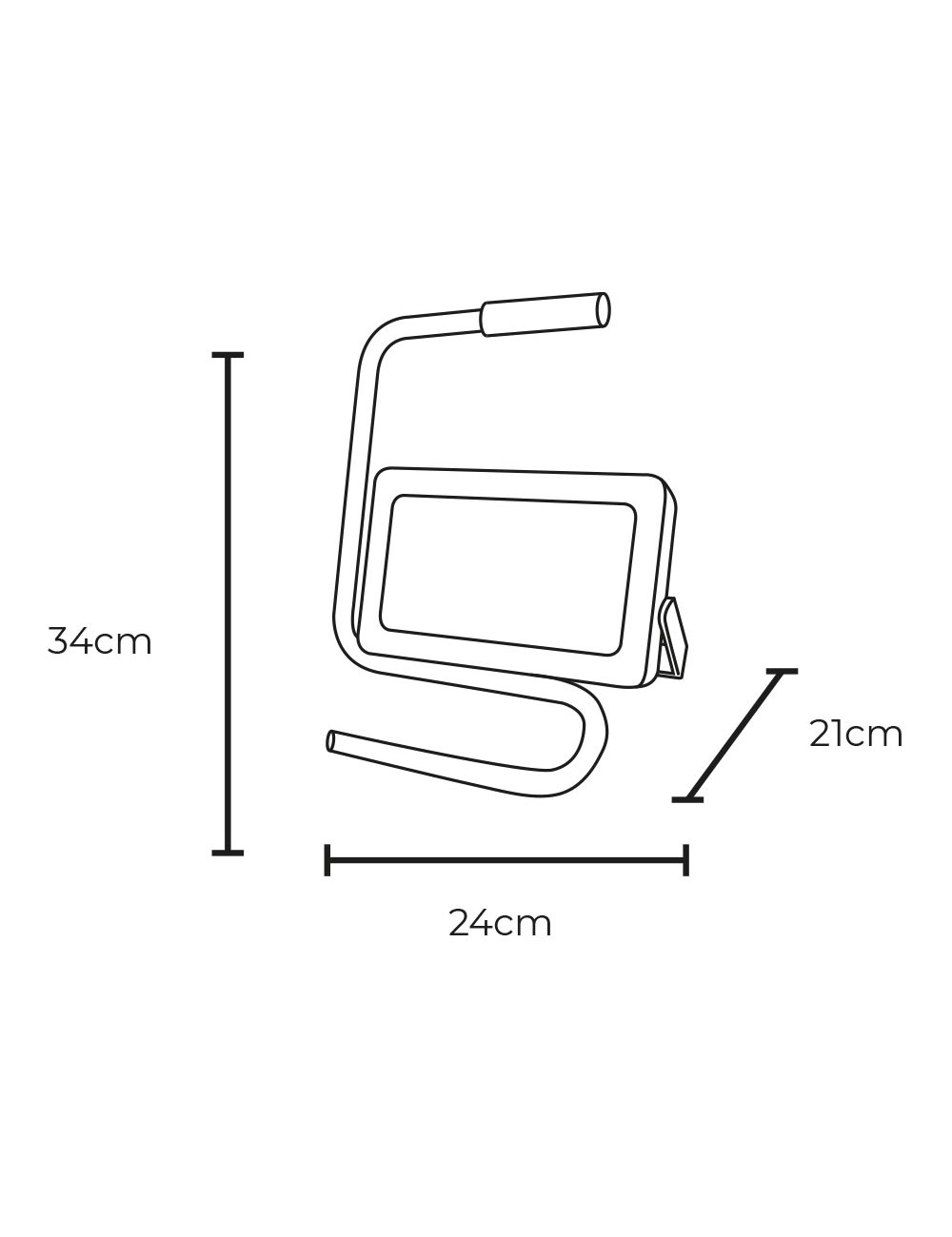Foco proyector de led con pie 50 w 4000 lm 6400 k luz fría black series 24 x 21 x 34 cm