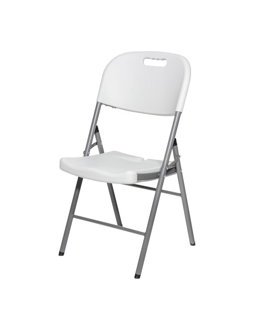 Silla plegable blanca 86,5 x 47 x 54 cm