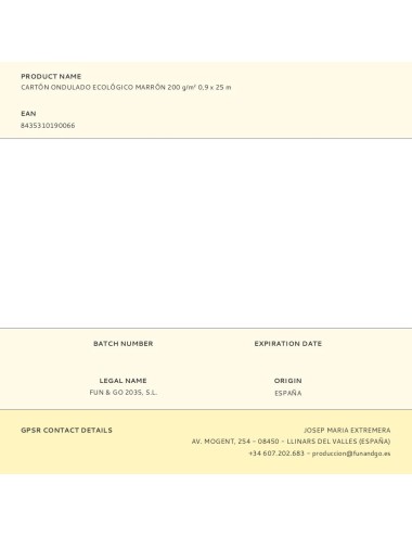 Cartón ondulado ecológico marrón 200 g/m 0,9 x 25 m