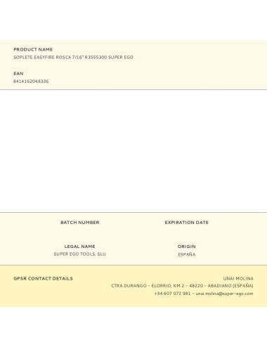 Soplete easyfire rosca 7/16" r3555300 super ego