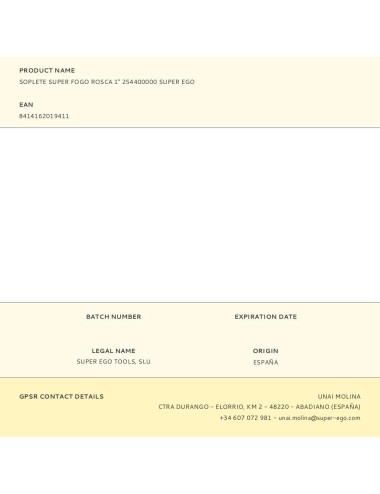 Soplete super fogo rosca 1" 254400000 super ego