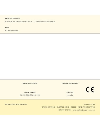 Soplete pro-fire 10mm rosca 1" 1500002771 super ego