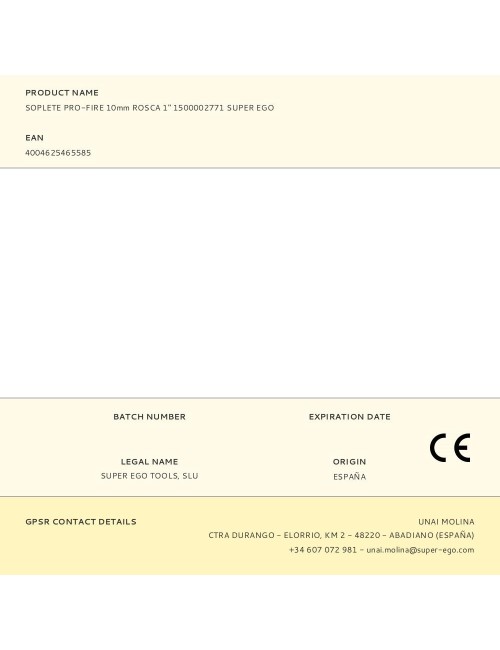 Soplete pro-fire 10mm rosca 1" 1500002771 super ego