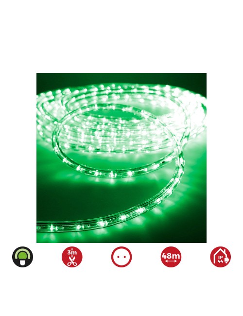 Tubo flexiled 2 vias multifuncion 48 m 36 leds/m ip44 verde