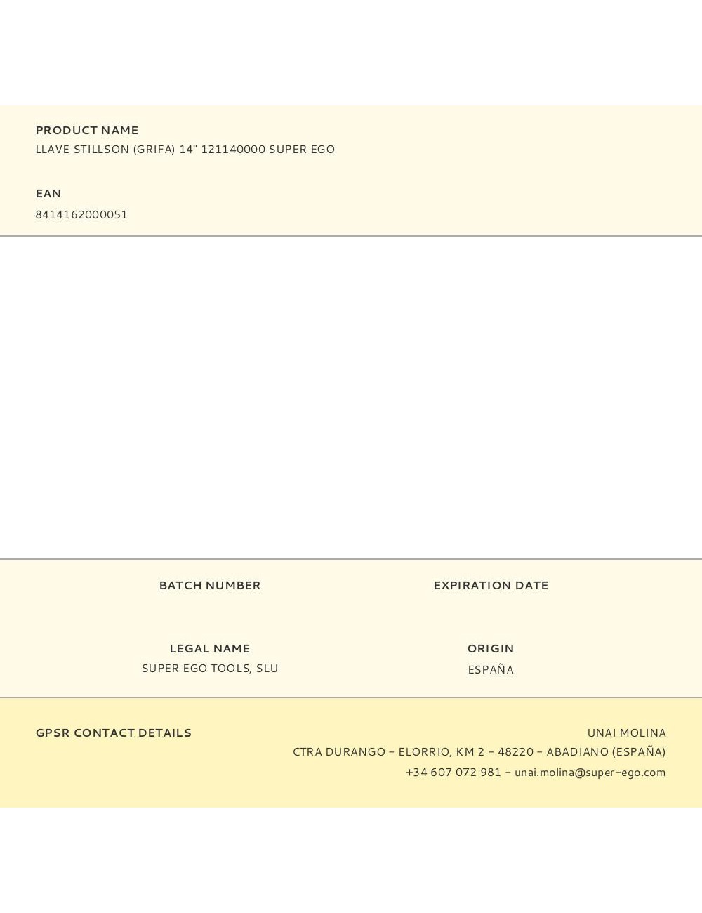 Llave stillson (grifa) 14" 121140000 super ego