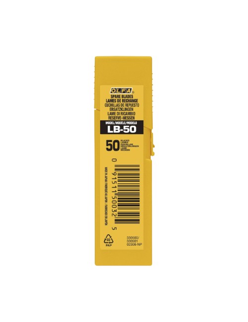 Juego de 50 cuchillas lb-50 troceables plateadas 18 mm