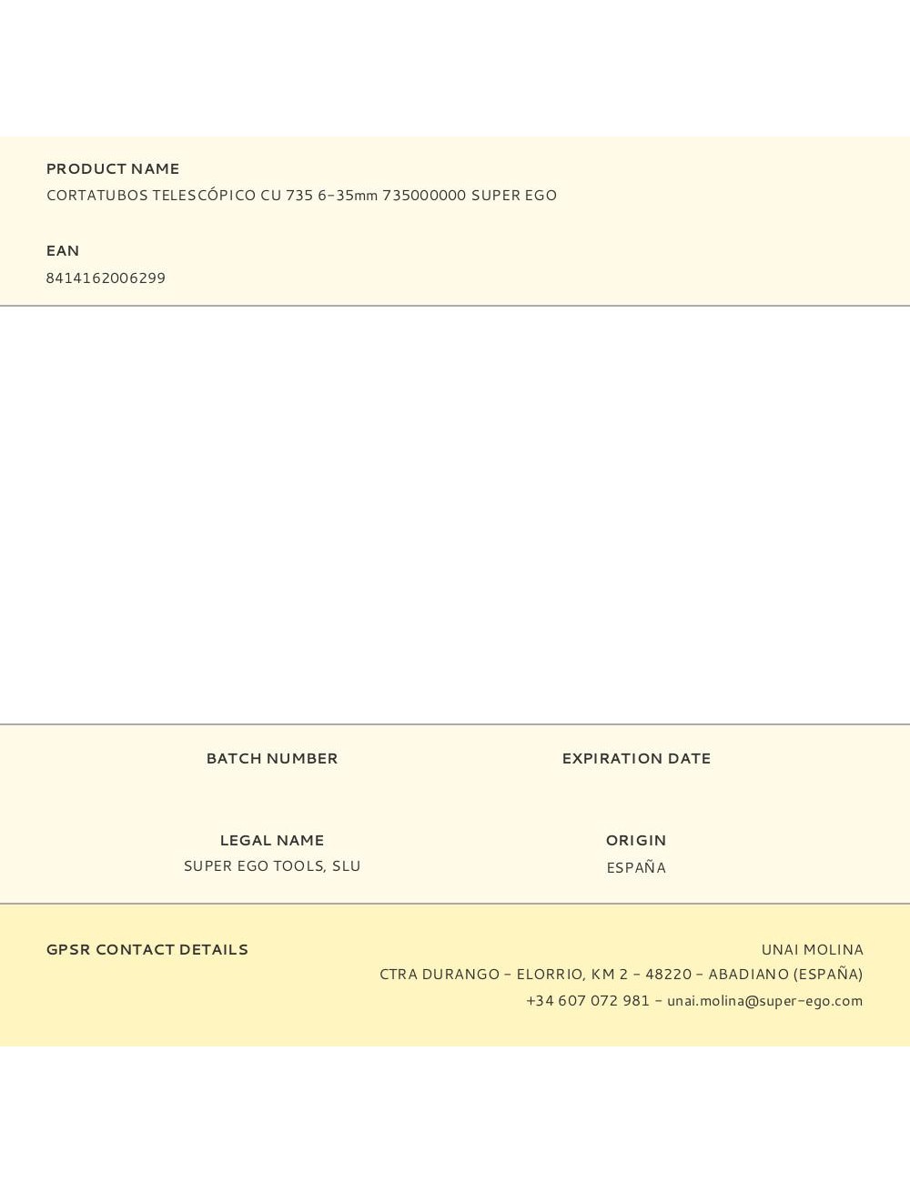 Cortatubos telescópico cu 735 6-35mm 735000000 super ego