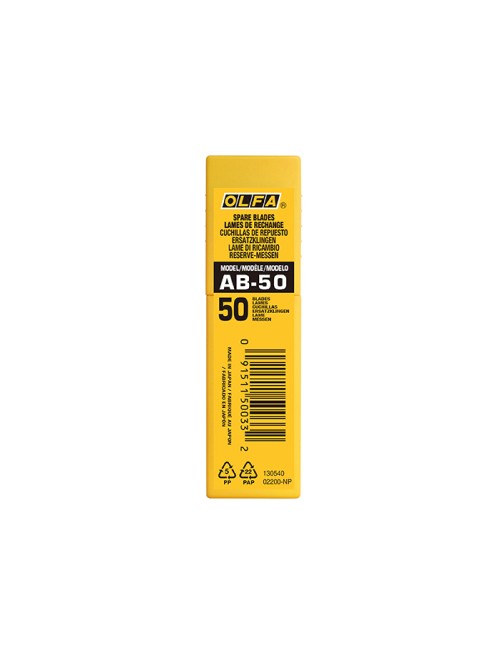 Juego de 50 cuchillas ab-50 troceables plateadas 9 mm