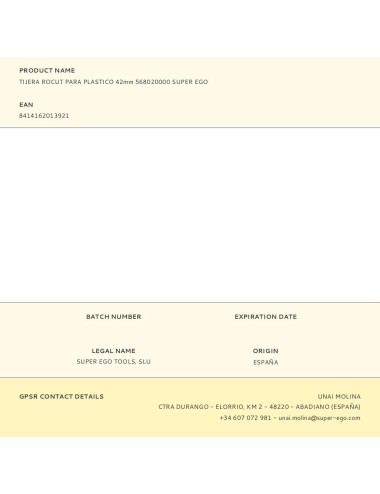 Tijera rocut para plastico 42mm 568020000 super ego