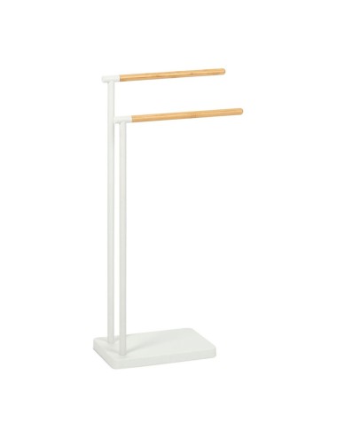 Toallero pie blanco de metal 30 x 20 x 78 cm