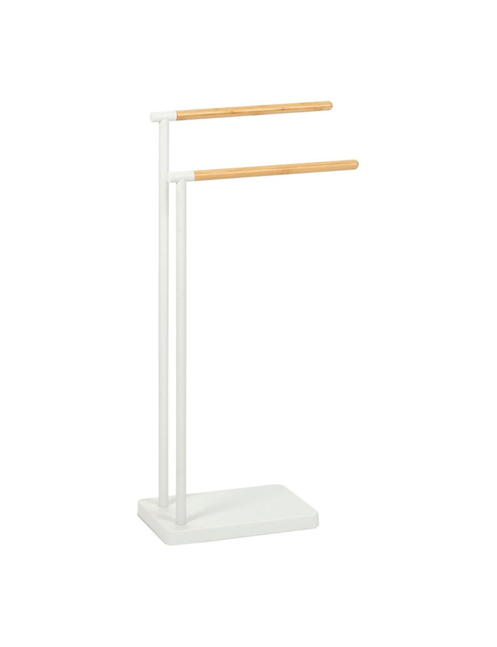 Toallero pie blanco de metal 30 x 20 x 78 cm