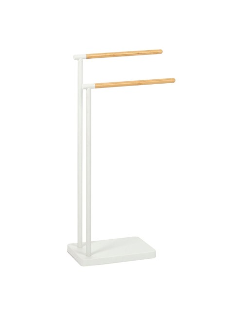 Toallero pie blanco de metal 30 x 20 x 78 cm