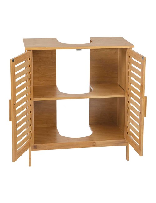 Armario bajo para lavabo de bambú 60 x 30 x 62 cm