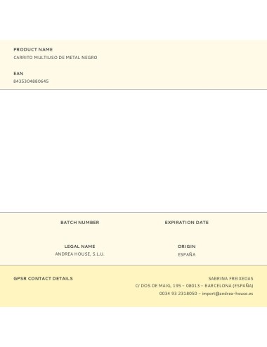 Carrito multiuso de metal negro