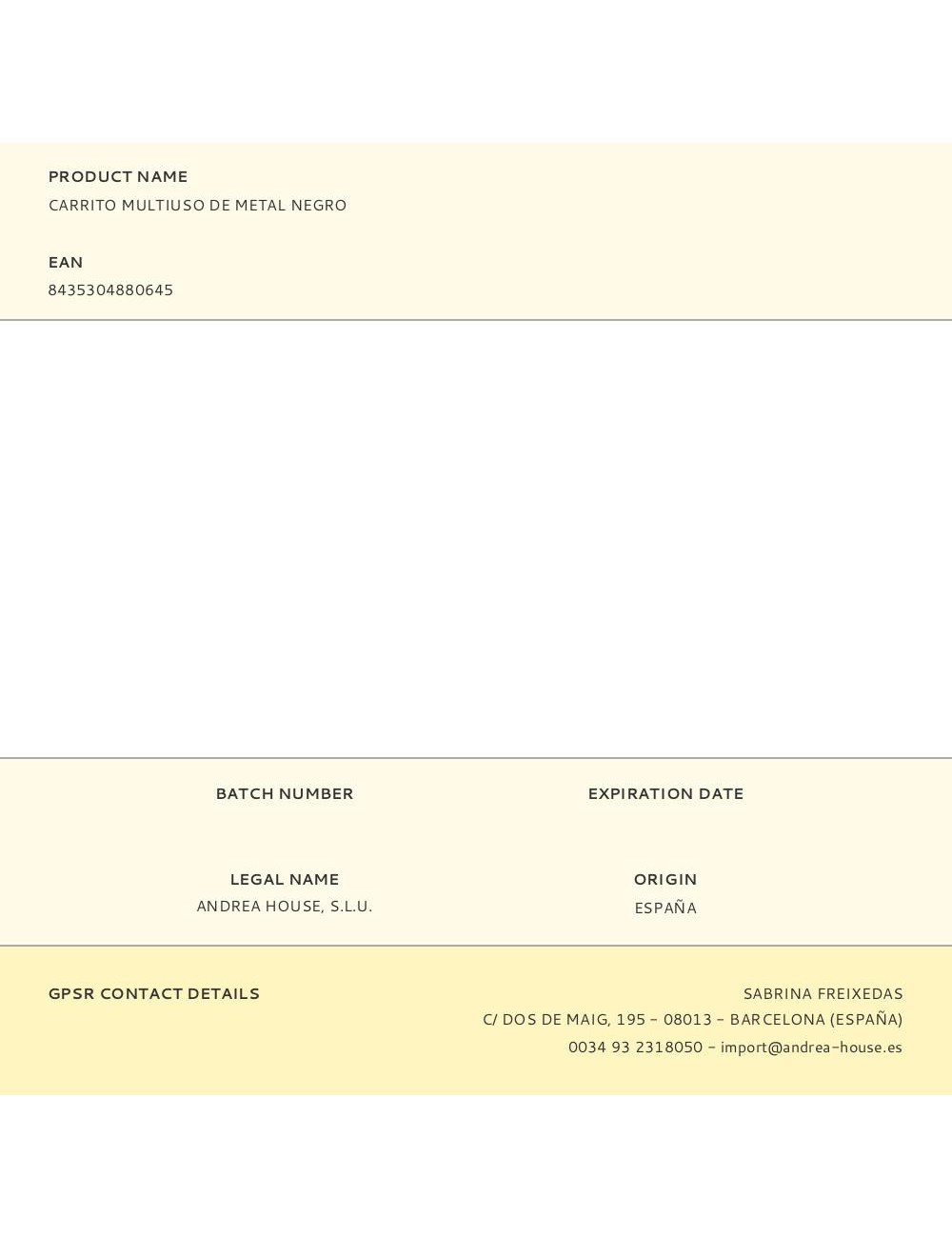 Carrito multiuso de metal negro