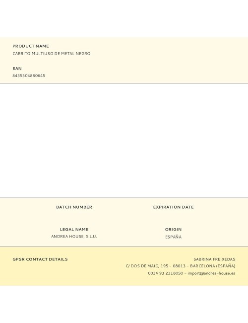 Carrito multiuso de metal negro