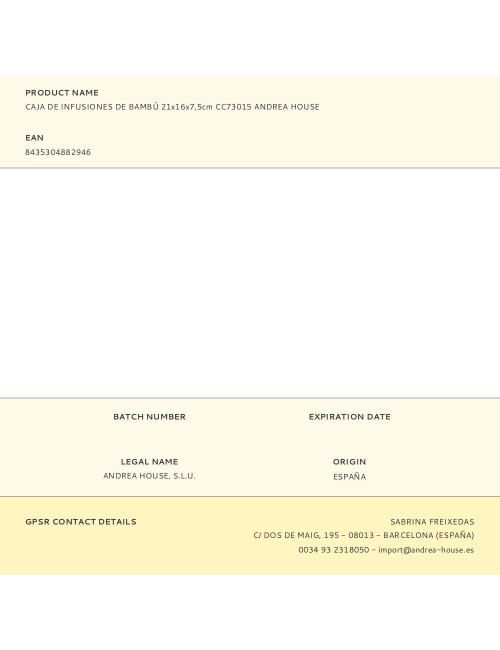 Caja de bambú para infusiones 21 x 16 x 7,5 cm