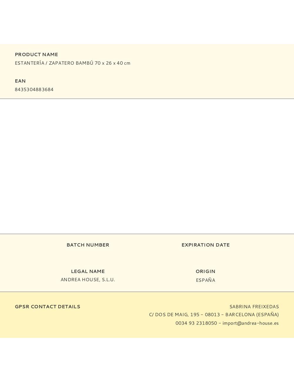 Estantería / zapatero bambú 70 x 26 x 40 cm