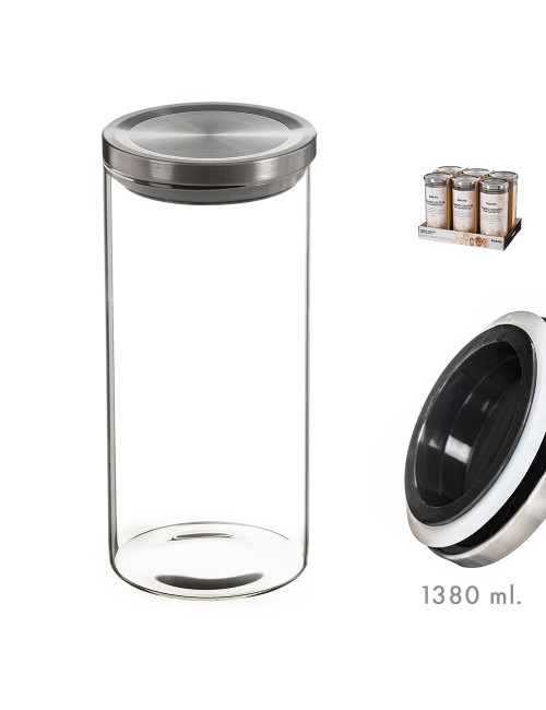 Tarro de cristal con tapa de metal 1380 ml