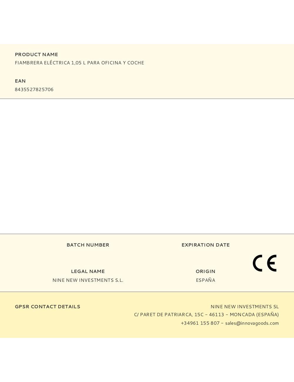 Fiambrera eléctrica 1,05 l para oficina y coche