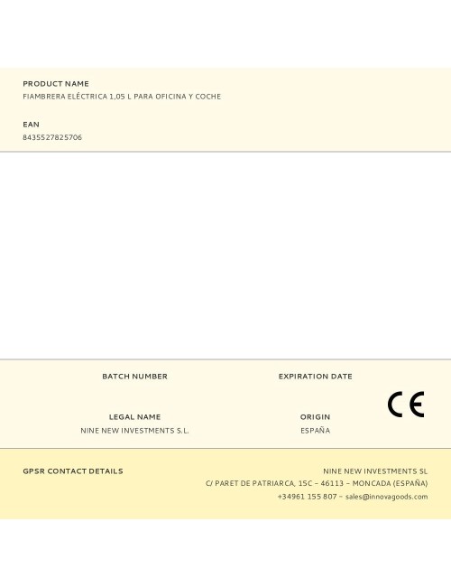 Fiambrera eléctrica 1,05 l para oficina y coche