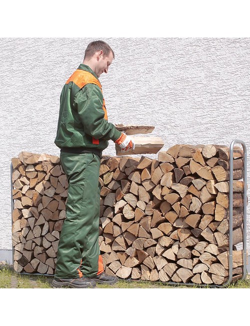 Soporte metálico extensible para almacenar leña hasta 1,17 m