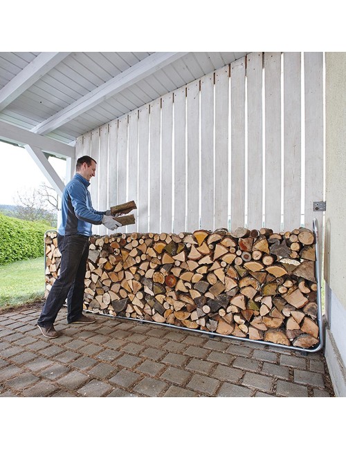 Soporte metálico para almacenar leña modular xxl hasta 1,6 m