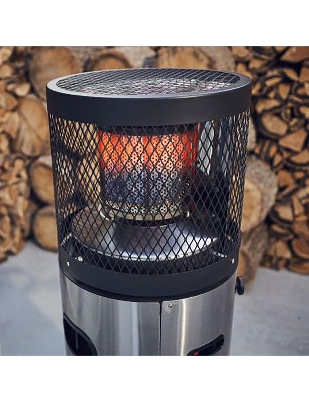 Estufa de gas de acero inoxidable para uso en exterior ø42 x 115 cm