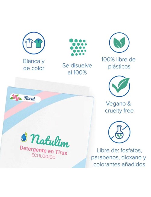 Detergente en tiras floral 40 lavados