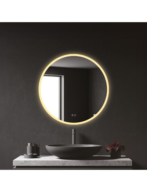 Espejo redondo con led 20 w 60 cm