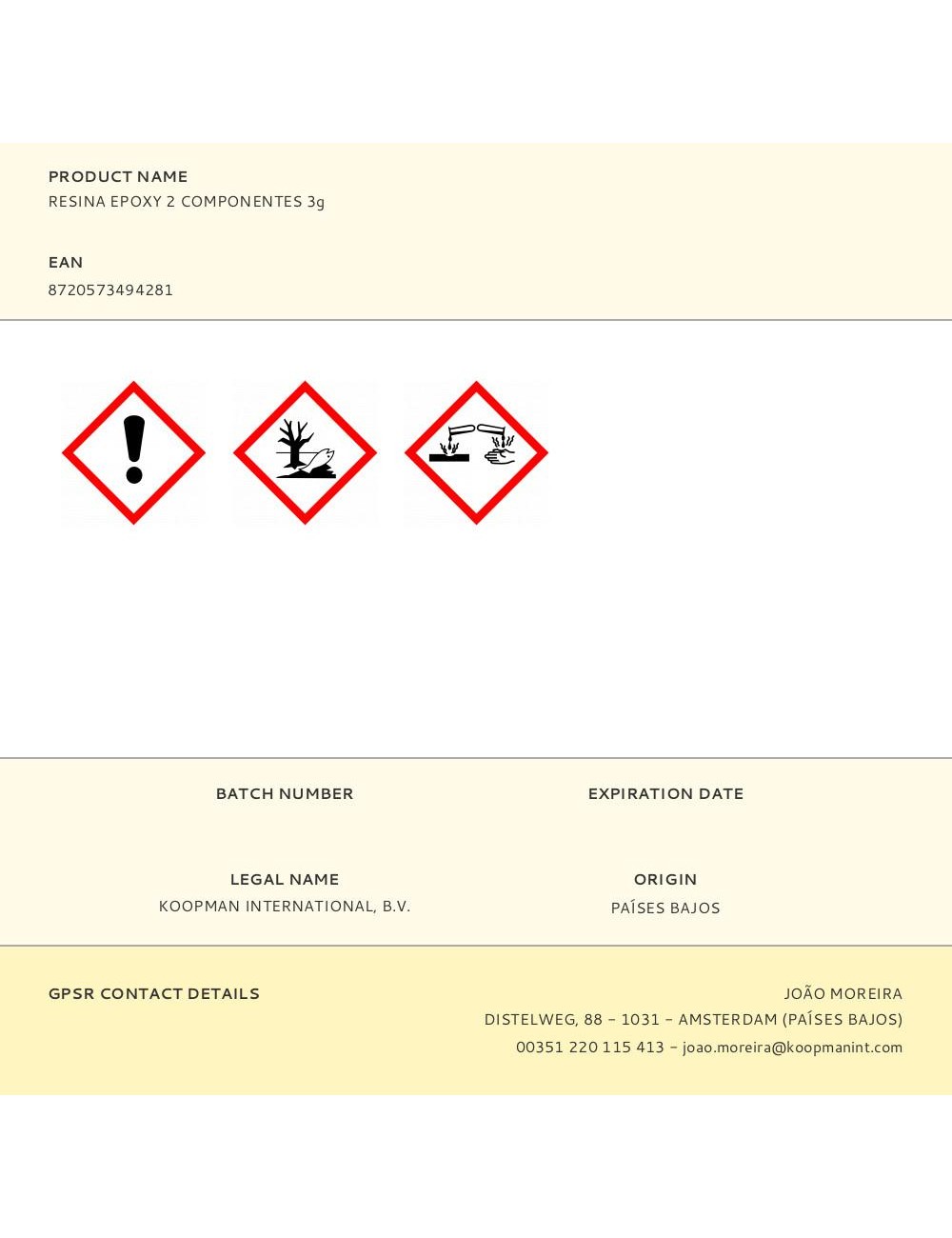 Resina epoxy 2 componentes 3g