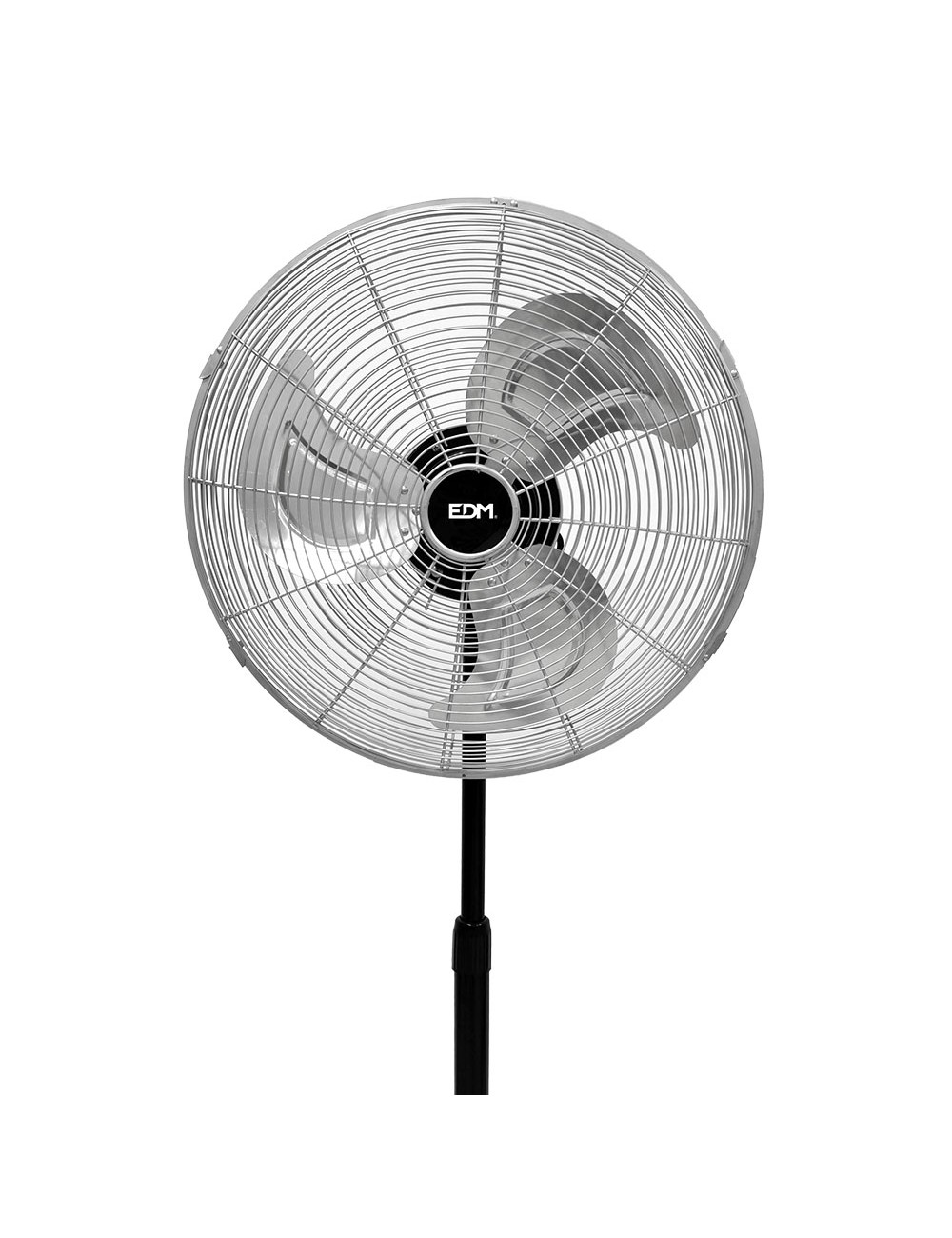Ventilador de pie industrial, negro/cromado, potencia 80 w 61,7 db aspas ø50 cm, altura regulable 60-90 cm