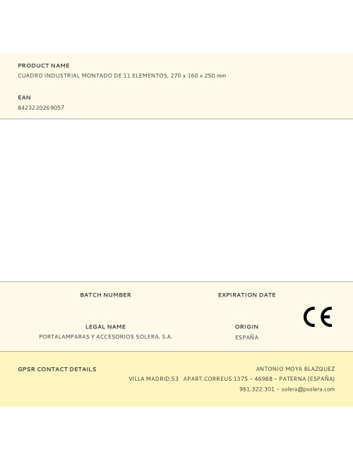 Cuadro industrial montado de 11 elementos, 270 x 160 x 250 mm