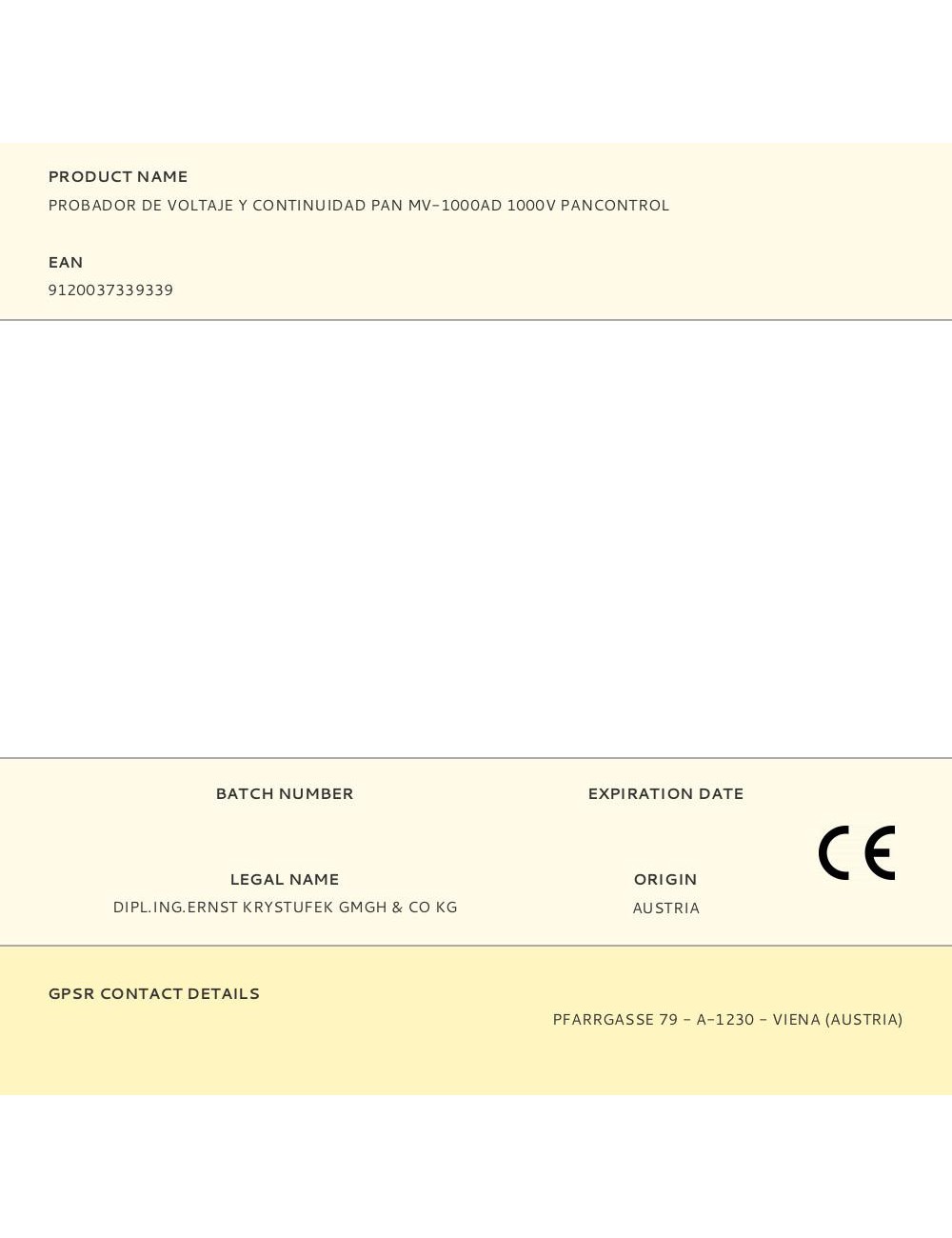 Probador de voltaje y continuidad pan mv-1000ad 1000v pancontrol