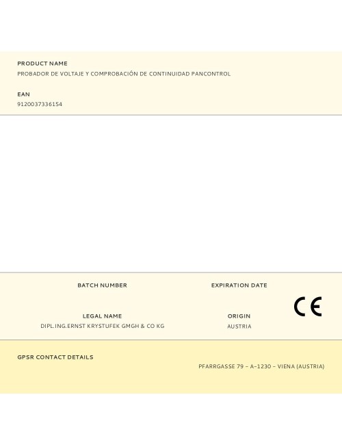 Probador de voltaje y comprobación de continuidad pancontrol