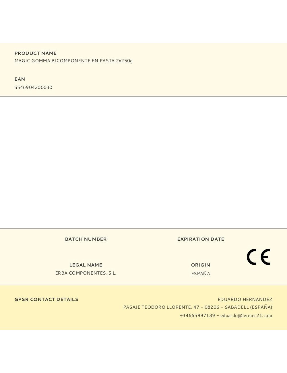 Magic gomma bicomponente en pasta 2x250g